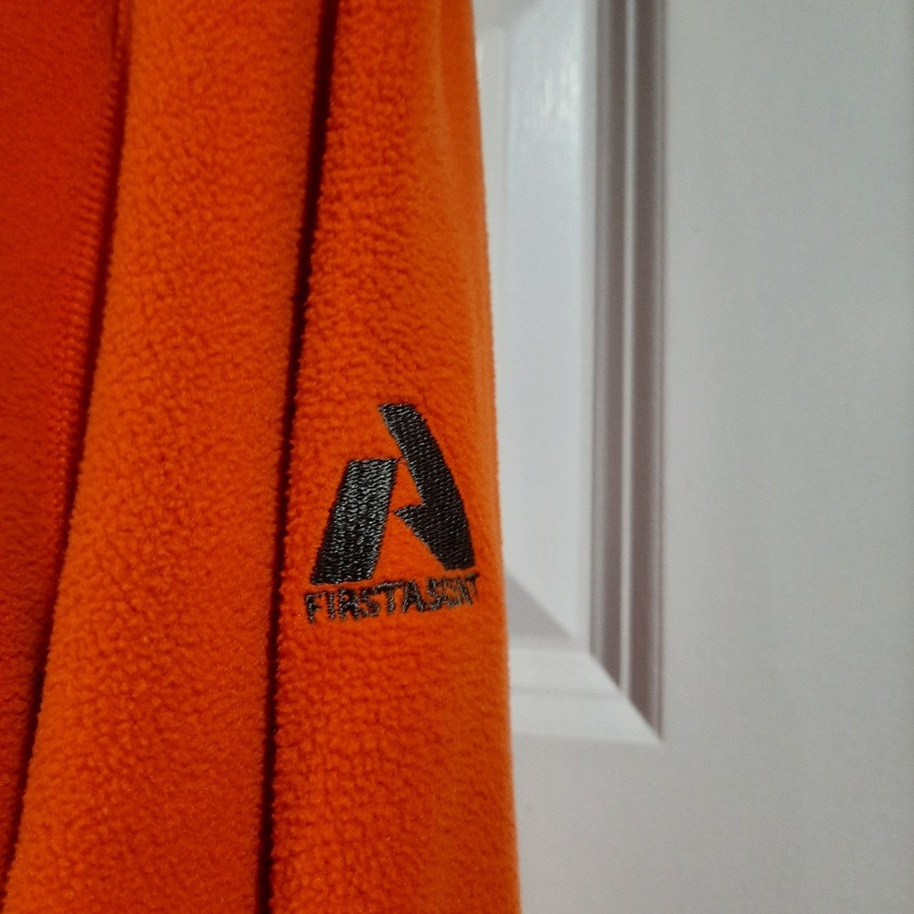 Eddie Bauer First Ascent Jacket Mens XL Orange Fleece Lightweight 1/4 Zip Hiking - Picture 5 of 10